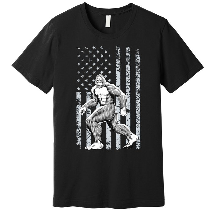 Bigfoot American Flag Premium T-Shirt