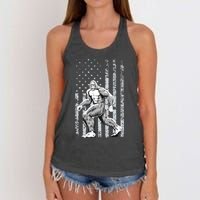 Bigfoot American Flag Women's Knotted Racerback Tank