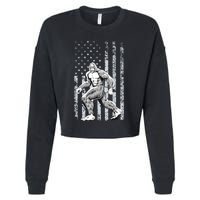 Bigfoot American Flag Cropped Pullover Crew