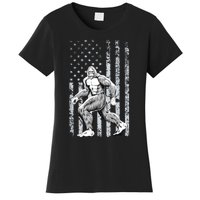 Bigfoot American Flag Women's T-Shirt