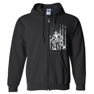 Bigfoot American Flag Full Zip Hoodie