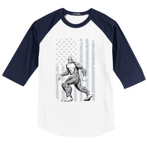 Bigfoot American Flag Baseball Sleeve Shirt