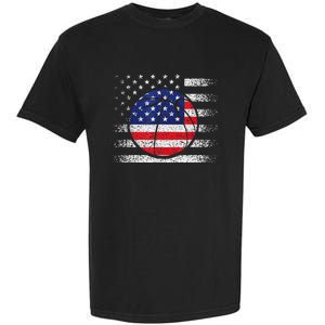 Basketball American Flag 4th Of July USA Sports Team Players Garment-Dyed Heavyweight T-Shirt