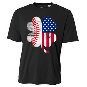 Baseball American Flag Lover Player Clover Cooling Performance Crew T-Shirt