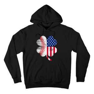 Baseball American Flag Lover Player Clover Hoodie