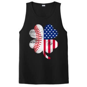 Baseball American Flag Lover Player Clover PosiCharge Competitor Tank