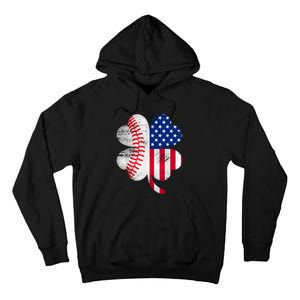 Baseball American Flag Lover Player Clover Tall Hoodie