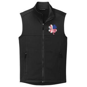 Baseball American Flag Lover Player Clover Collective Smooth Fleece Vest