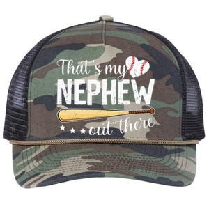 Baseball Aunt Funny ThatS My Nephew Out There Baseball Retro Rope Trucker Hat Cap