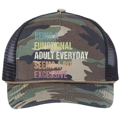 Being A Functional Adult Everyday Seems A Bit Excessive Retro Rope Trucker Hat Cap