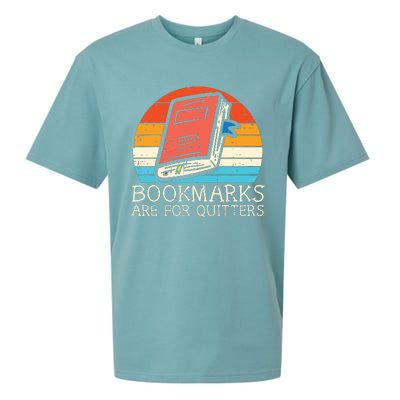 Bookmarks Are For Quitters Book Reading Bookworm Librarian Sueded Cloud Jersey T-Shirt