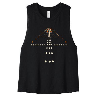 Best Airplane For Women Aviation Aviator Flight Pilot Women's Racerback Cropped Tank