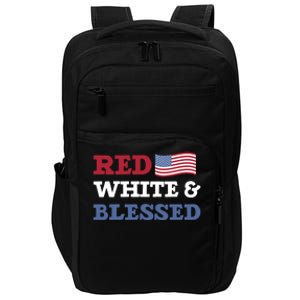 Blessed American Flag Red White And Blessed Cute Gift Impact Tech Backpack