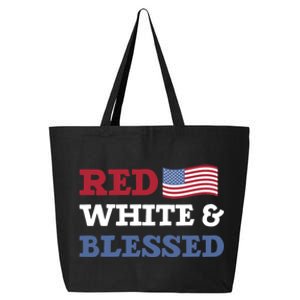 Blessed American Flag Red White And Blessed Cute Gift 25L Jumbo Tote