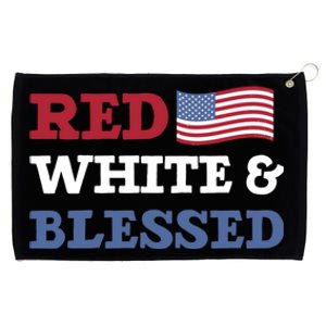 Blessed American Flag Red White And Blessed Cute Gift Grommeted Golf Towel