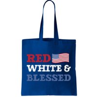 Blessed American Flag Red White And Blessed Cute Gift Tote Bag