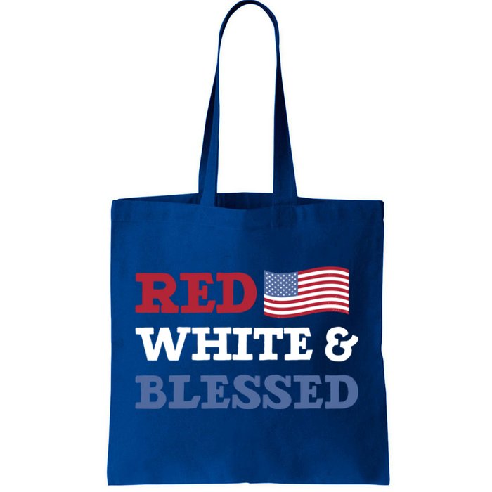 Blessed American Flag Red White And Blessed Cute Gift Tote Bag