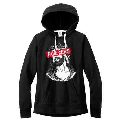 Blackcraft Antichristian Fake News Funny Jesus Atheist Women's Fleece Hoodie