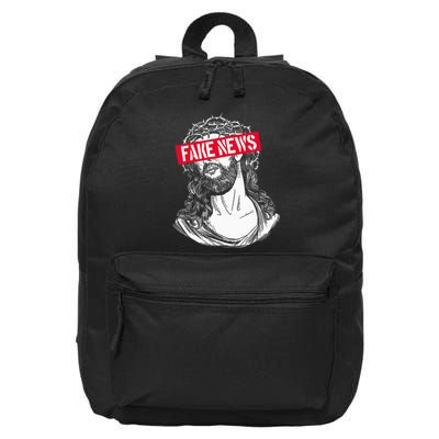 Blackcraft Antichristian Fake News Funny Jesus Atheist 16 in Basic Backpack