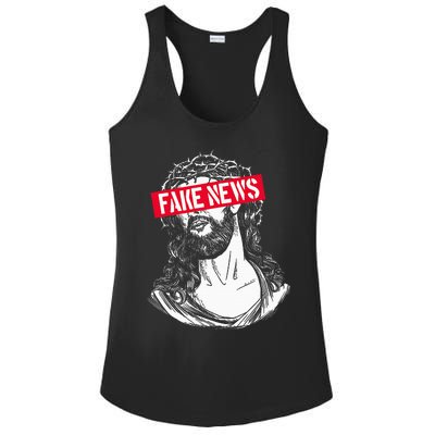 Blackcraft Antichristian Fake News Funny Jesus Atheist Ladies PosiCharge Competitor Racerback Tank