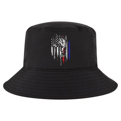 Baseball American Flag Pitcher Usa Pitching 4th Of July Gift Funny Gift Cool Comfort Performance Bucket Hat