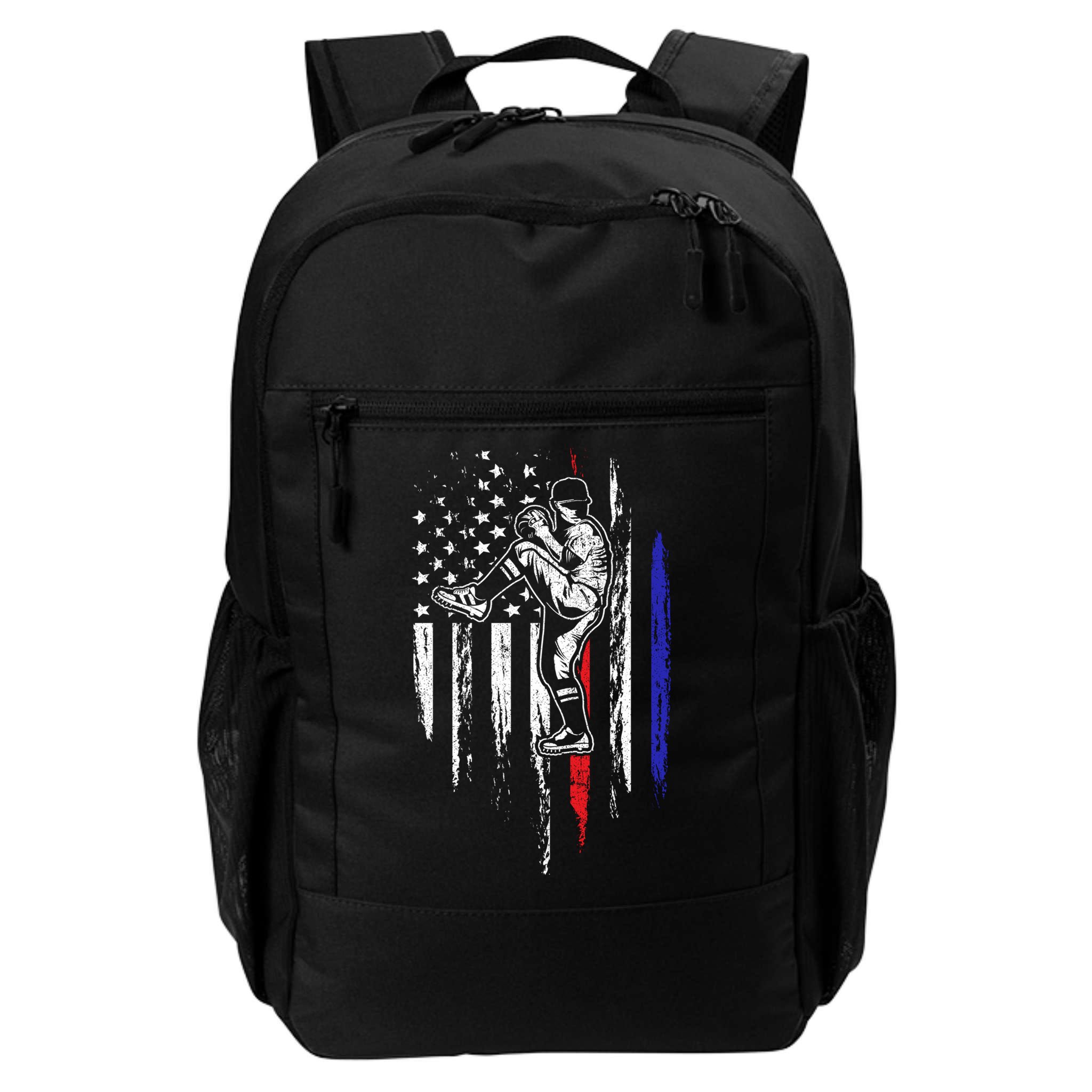 Baseball American Flag Pitcher Usa Pitching 4th Of July Gift Funny Gift Backpack