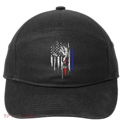 Baseball American Flag Pitcher Usa Pitching 4th Of July Gift Funny Gift 7-Panel Snapback Hat