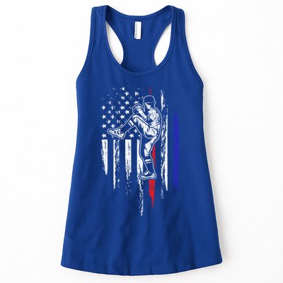 Baseball American Flag Pitcher Usa Pitching 4th Of July Gift Funny Gift Womens Tank Top