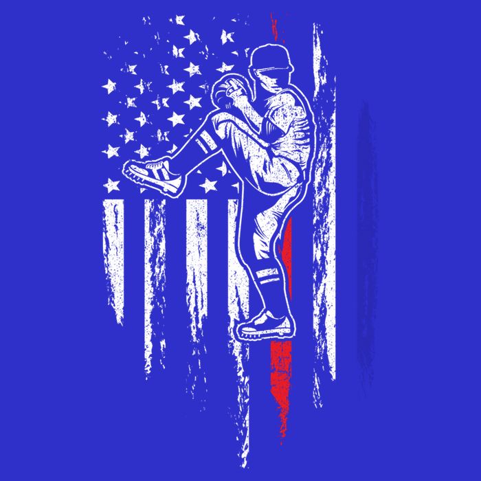 Baseball American Flag Pitcher Usa Pitching 4th Of July Gift Funny Gift Baby Bodysuit