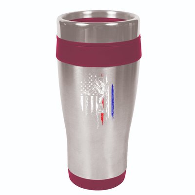 Baseball American Flag Pitcher Usa Pitching 4th Of July Gift Funny Gift 16oz Travel Tumbler