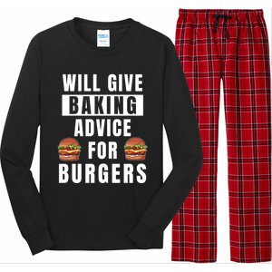 Baking Advice For Burgers Bakery Pastry Chef Funny Baker Meaningful Gift Long Sleeve Pajama Set