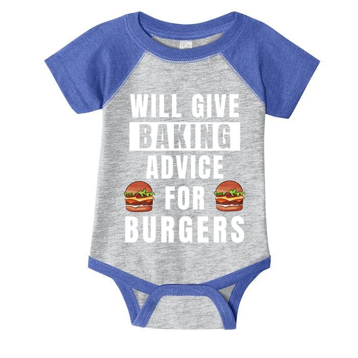 Baking Advice For Burgers Bakery Pastry Chef Funny Baker Meaningful Gift Infant Baby Jersey Bodysuit