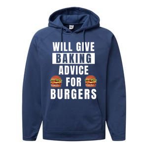 Baking Advice For Burgers Bakery Pastry Chef Funny Baker Meaningful Gift Performance Fleece Hoodie