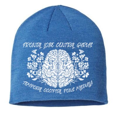 Brain Anatomy Floral Funny Nurse Flowers Nursing School Gift Sustainable Beanie