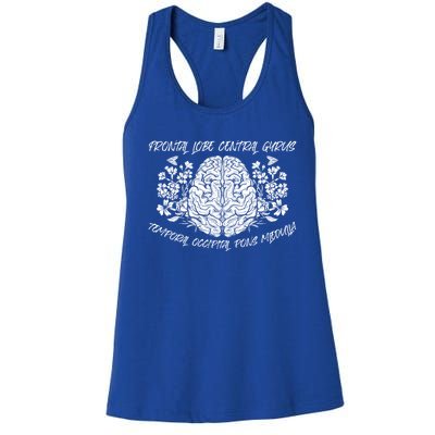 Brain Anatomy Floral Funny Nurse Flowers Nursing School Gift Women's Racerback Tank