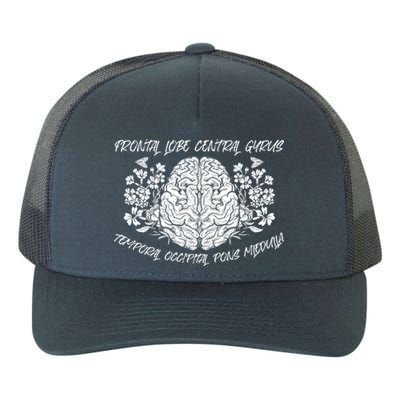 Brain Anatomy Floral Funny Nurse Flowers Nursing School Gift Yupoong Adult 5-Panel Trucker Hat