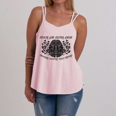 Brain Anatomy Floral Funny Nurse Flowers Nursing School Gift Women's Strappy Tank