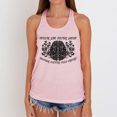 Brain Anatomy Floral Funny Nurse Flowers Nursing School Gift Women's Knotted Racerback Tank