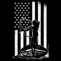 Bowfishing American Flag Bow Hunting Fish Impact Tech Backpack