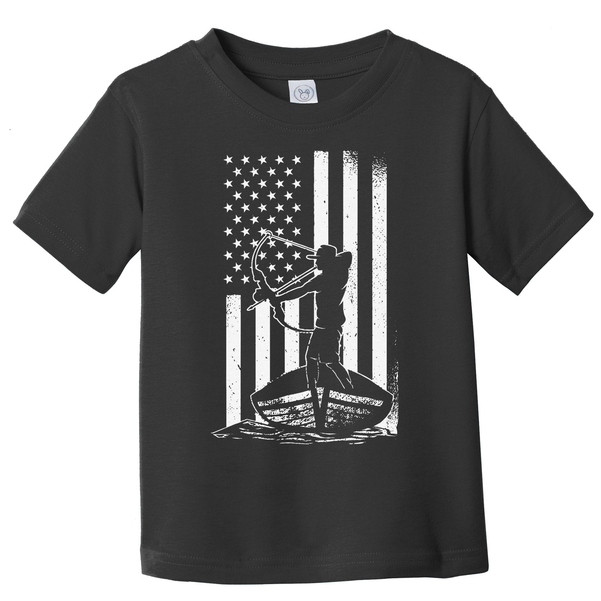 Bowfishing American Flag Bow Hunting Fish Toddler T-Shirt
