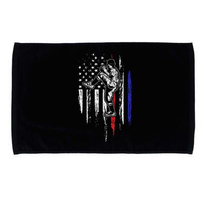 Baseball American Flag Pitcher USA Pitching 4th Of July Gift Microfiber Hand Towel