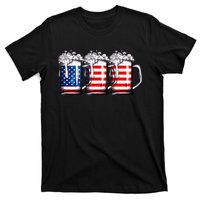 Beer American Flag 4th of July  Merica USA Drinking T-Shirt