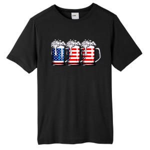 Beer American Flag 4th of July  Merica USA Drinking Tall Fusion ChromaSoft Performance T-Shirt