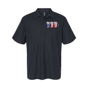 Beer American Flag 4th of July  Merica USA Drinking Softstyle Adult Sport Polo