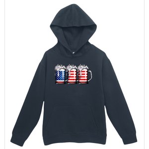 Beer American Flag 4th of July  Merica USA Drinking Urban Pullover Hoodie