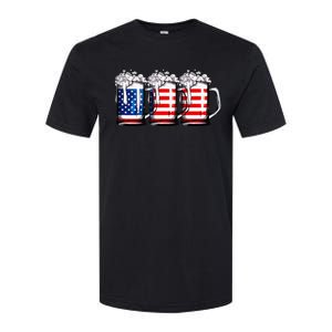 Beer American Flag 4th of July  Merica USA Drinking Softstyle CVC T-Shirt