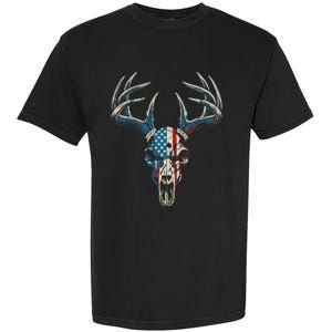 Bowhunting American Flag Usa Bow Whitetail Deer Hunter Garment-Dyed Heavyweight T-Shirt