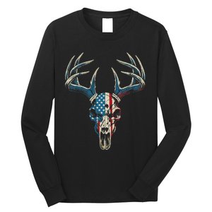 Bowhunting American Flag Usa Bow Whitetail Deer Hunter Long Sleeve Shirt