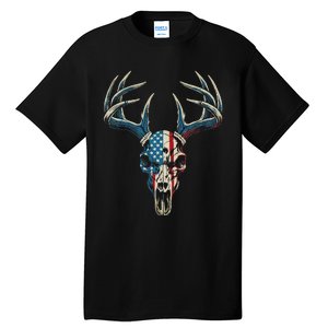 Bowhunting American Flag Usa Bow Whitetail Deer Hunter Tall T-Shirt