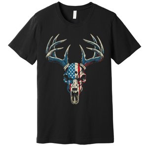 Bowhunting American Flag Usa Bow Whitetail Deer Hunter Premium T-Shirt